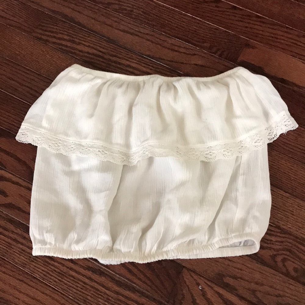 Flowy white tube top